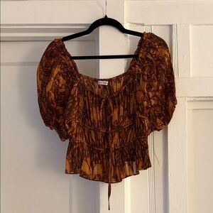 Ulla Johnson Brown Puff Sleeve Blouse